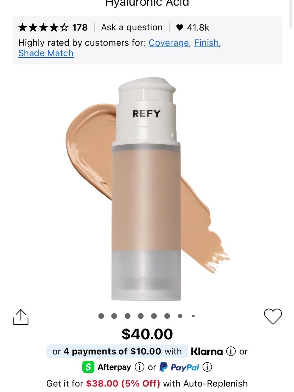 Authentic REFY Skin Base Hydrating Gel Skin Tint in shade 170N Ala. - Picture 5 of 5